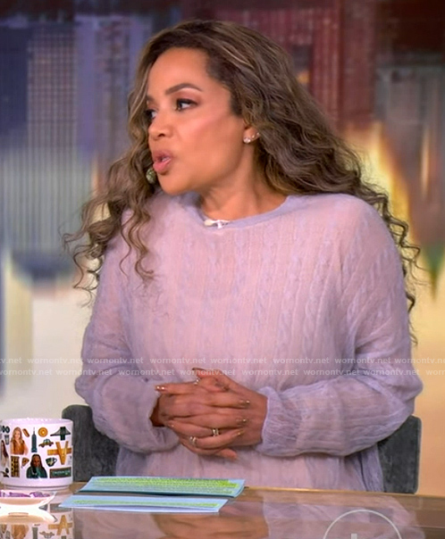 Sunny's lavender cable knit sweater on The View