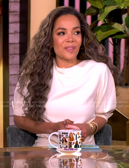 Sunny's white gathered dress on The View