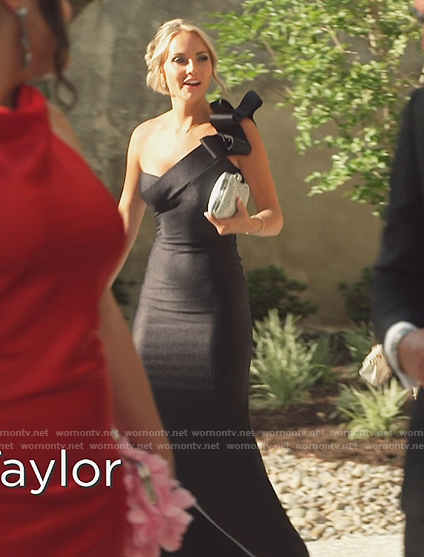 Taylor's black ruffle one shoulder dress on Southern Charm