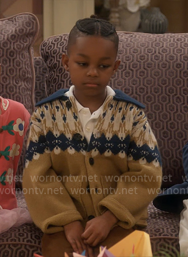 Trey's fair isle cardigan on Poppas House