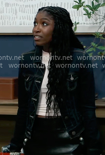 Trina's denim jacket on General Hospital