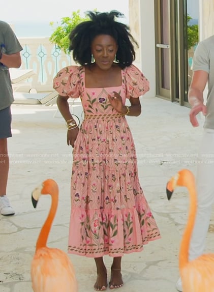 Venita's pink floral print dress on Southern Charm