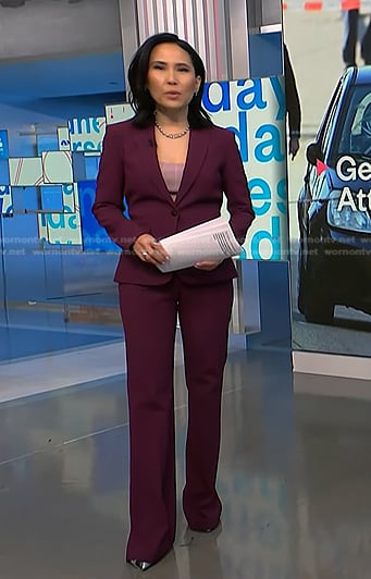 Vicky's purple blazer and wide-leg pants on NBC News Daily