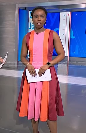 Zinhle's pink colorblock stripe dress on NBC News Daily