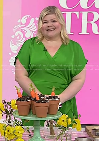 Danielle Kartes's green wrap dress on Today