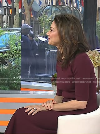 Jennifer Breheny Wallace's burgundy knit midi dress on Today
