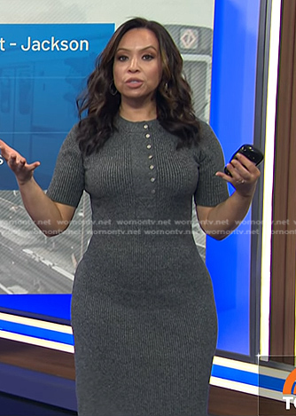 Adelle's grey ribbed knit dress on Today