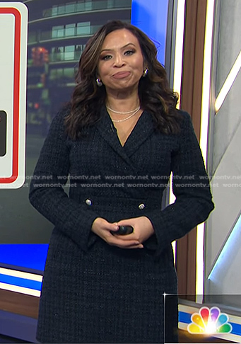 Adelle's navy tweed blazer dress on Today