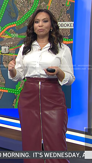 Adelle's red leather skirt on Today
