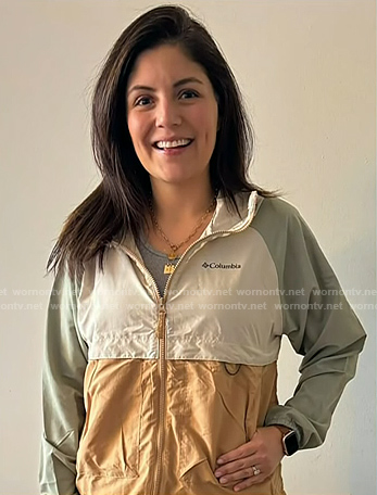 Adrianna's colorblock windebreaker jacket on Today
