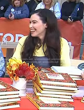 Ali Rosen's yellow short sleeve knit dress on Today