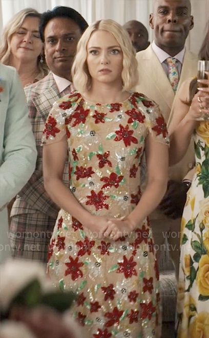 Alice's floral sequin dress on Grosse Pointe Garden Society