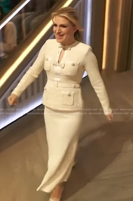 Annaleigh Ashford's white bow embellished dress on The Drew Barrymore Show