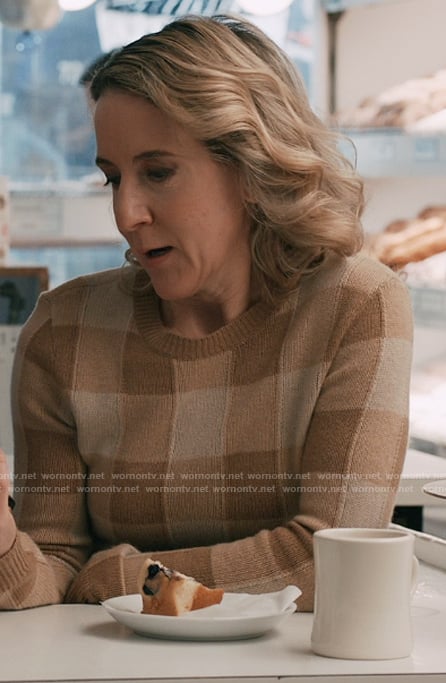 Barb's check plaid sweatshirt on Elsbeth