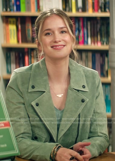 Beck's green suede moto jacket on You