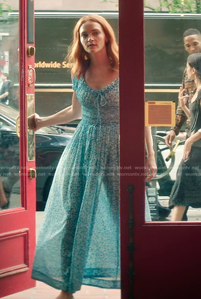 Bronte's blue floral print dress on You