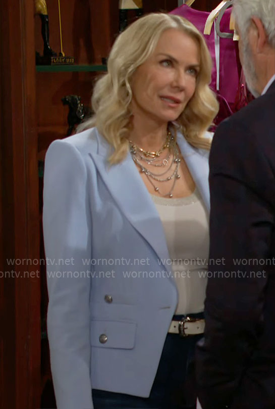 Brooke's light blue blazer on The Bold and the Beautiful