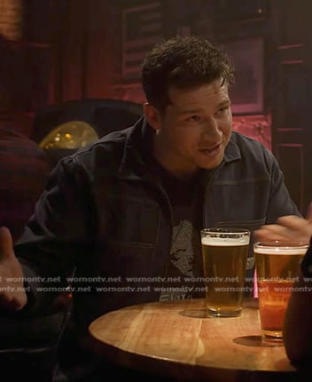 Buck's navy zip jacket on 9-1-1