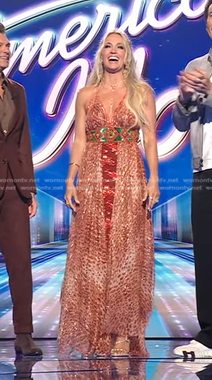 Carrie's leopard embellished dress on American Idol