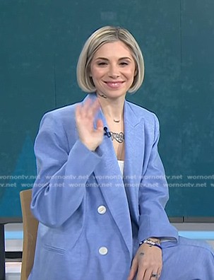 Christina Perri's blue blazer and pants on Today