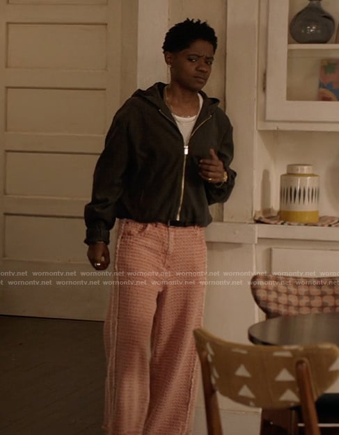 Coop's pink check pants on All American