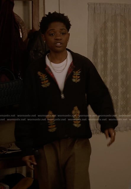 Coop's black embroidered jacket on All American