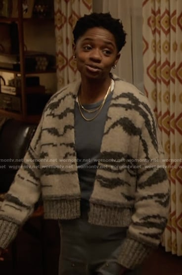 Coop's zebra stripe cardigan on All American