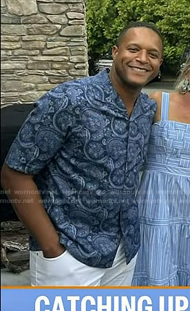 Craig Melvin's blue paisley print shirt on Today