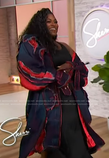 Danielle Brooks' distressed denim coat on Sherri