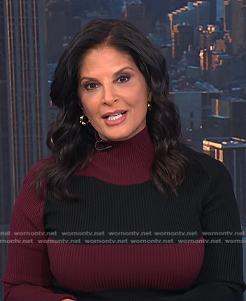 Darlene's black colorblock knit dress on Today