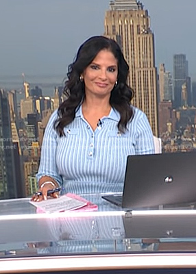 Darlene's blue ribbed knit polo dress on Today