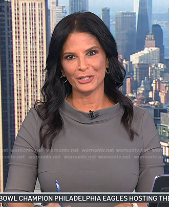 Darlene's grey roll-neck elbow sleeve dress on Today