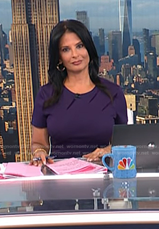 Darlene's purple velvet inset dress on Today