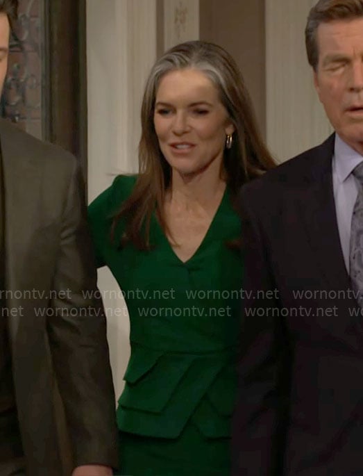Diane's green peplum dress on The Young and the Restless