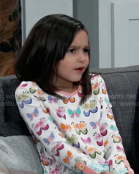 Donna's butterfly print top on General Hospital