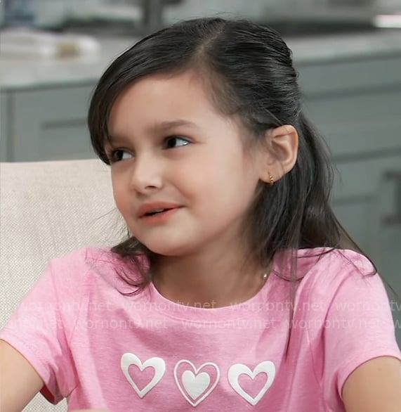Donna's pink heart t-shirt on General Hospital
