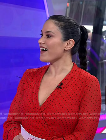 Donna's red polka dot wrap dress on Today
