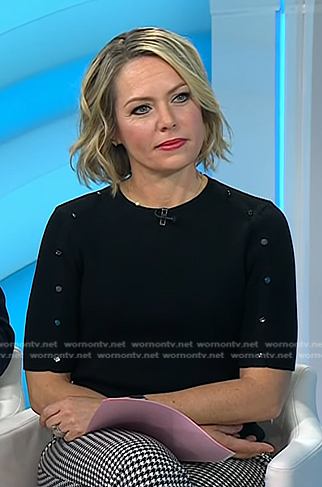 Dylan’s black button sleeve top on Today