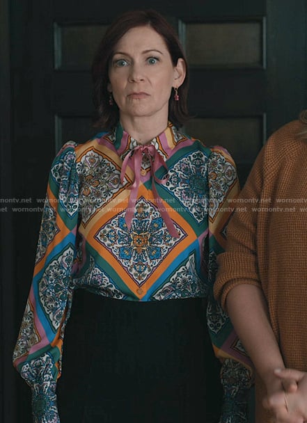 Elsbeth's mosiac print blouse on Elsbeth