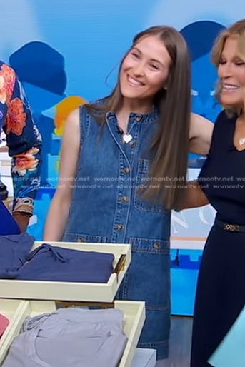 Emma Johnson's sleeveless denim dress on Good Morning America