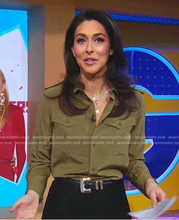 Erielle's khaki flap pocket shirt on Good Morning America