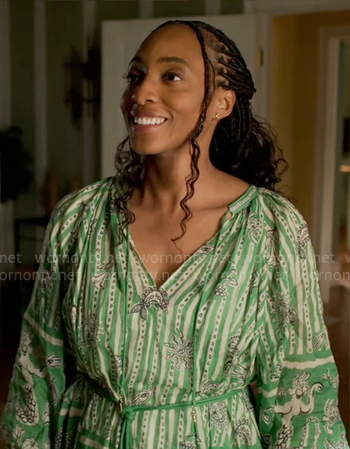 Faith's green printed dress on Will Trent