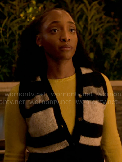 Faith's striped sweater vest on Will Trent