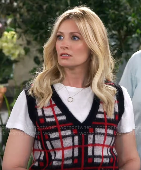 Gemma's plaid sweater vest on The Neighborhood