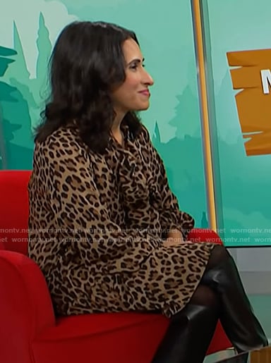 Grace Bastidas's leopard print dress on NBC News Daily