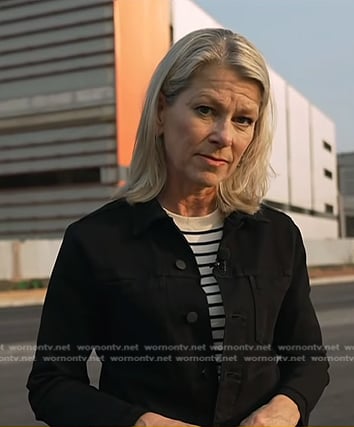 Janis's striped sweater and black denim jacket on Today