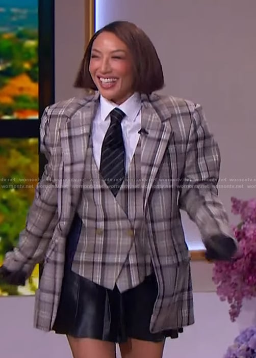 Jeannie Mai's plaid blazer on The Jennifer Hudson Show