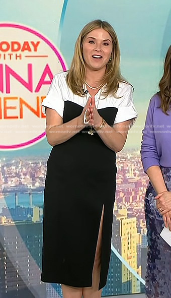 Jenna's black mixed media shirt dress on Today