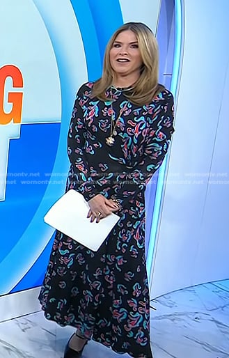 Jenna's black print maxi dress on Today