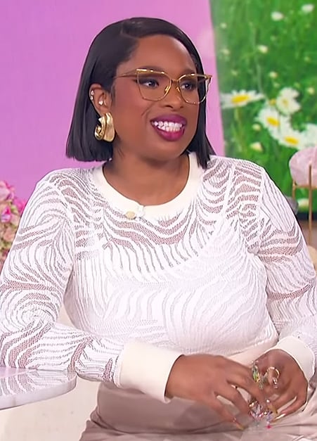 Jennifer's white lace top on The Jennifer Hudson Show